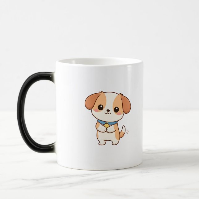Cute Puppy Dog Cartoon Character Magic Mug (Left)