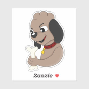 Cute puppy dog cartoon Custom-Cut Vinyl Sticker