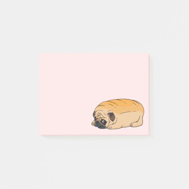 Cute Puppy Dog Cartoon Funny Pug Post-it Notes (Front)