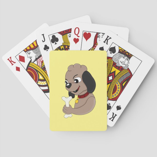 Cute puppy dog cartoon playing cards (Back)