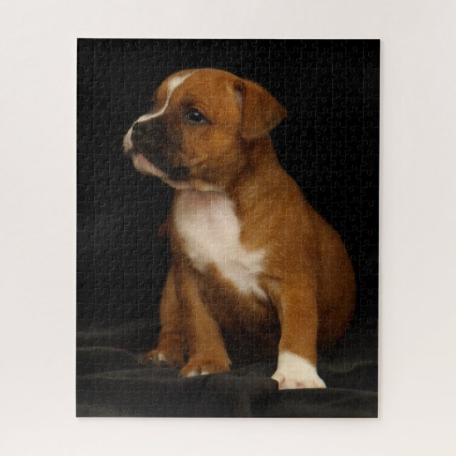 Cute Puppy Dog English Staffordshire Bull Terrier Jigsaw Puzzle (Vertical)