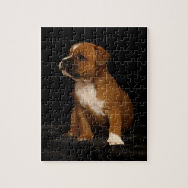 Cute Puppy Dog English Staffordshire Bull Terrier Jigsaw Puzzle (Vertical)
