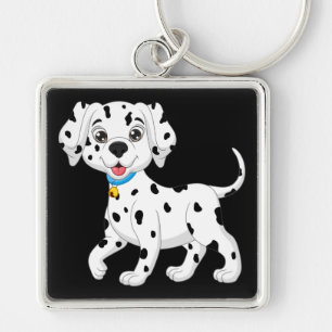 Cute Puppy Dog Gift Black White Dalmatian Keychain