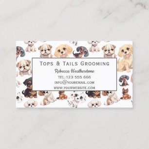 Cute Puppy Dog Grooming  Business Card