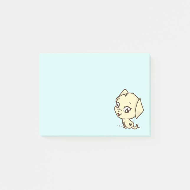 Cute Puppy Dog Illustration Post-it Notes (Front)
