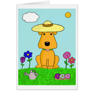 Cute Puppy Dog in the Garden Card