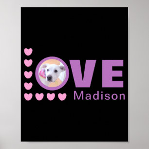 Cute Puppy Dog Love Hearts Valentines Day Lavender Poster