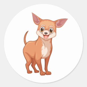 Cute Puppy Dog Lover Cartoon Chihuahua Classic Round Sticker