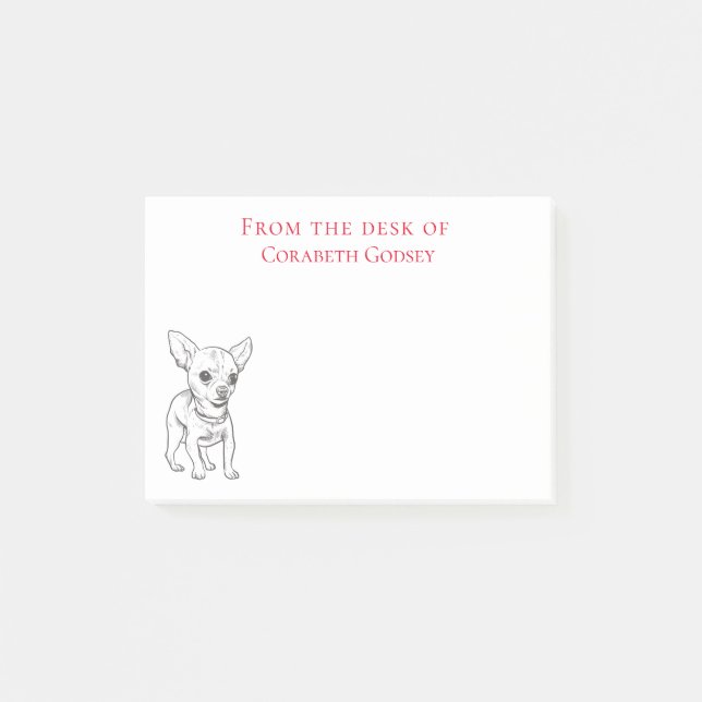 Cute Puppy Dog Lover Chihuahua Post-it Notes (Front)