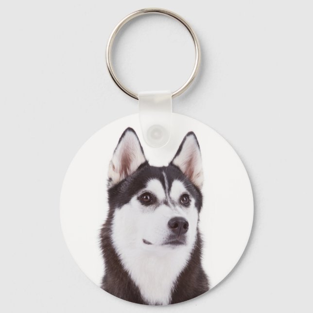 Cute Puppy Dog Lover Gift Siberian Husky  Keychain (Front)