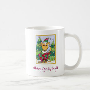 Cute Puppy Dog Making Spirits Bright Holiday Coffee Mug