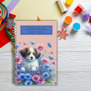 Cute Puppy Dog Meadow Back To School  Notes  Notebook