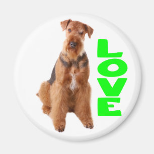 Cute Puppy Dog Mom Dog Lover Airedale Terrier Magnet