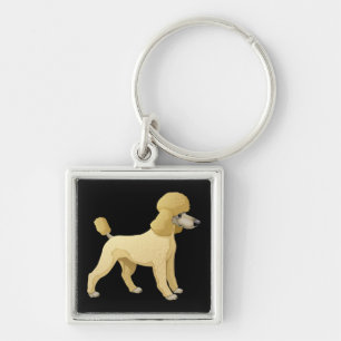 Cute Puppy Dog Mom Gift Black Apricot Poodle Keychain