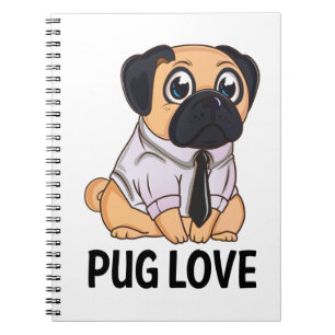 Cute Puppy Dog Mom Gift Funny Cartoon Pug Noteboo Notebook