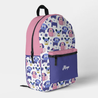 Cute Puppy Dog Pattern Personalized Girl School Printed Backpack