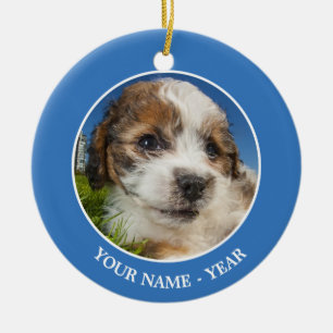 Cute puppy dog (Shitzu) Ceramic Ornament