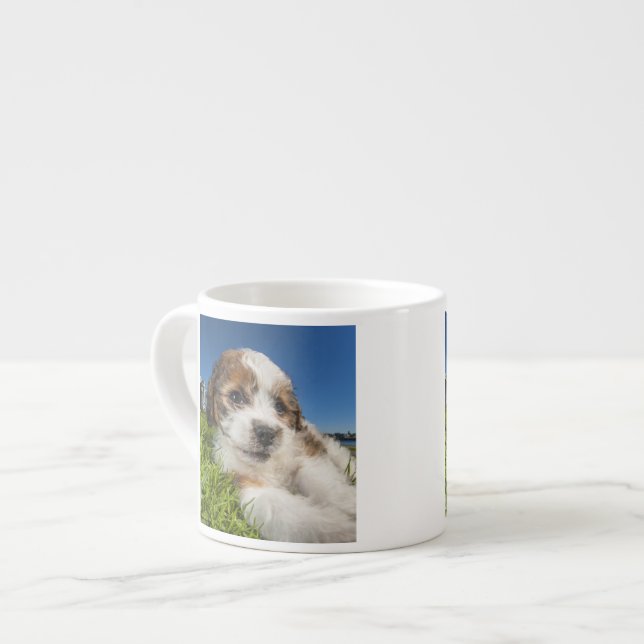 Cute puppy dog (Shitzu) Espresso Cup (Front Left)