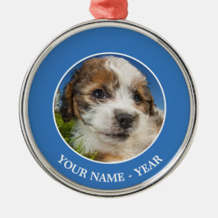 Cute puppy dog (Shitzu) Metal Ornament