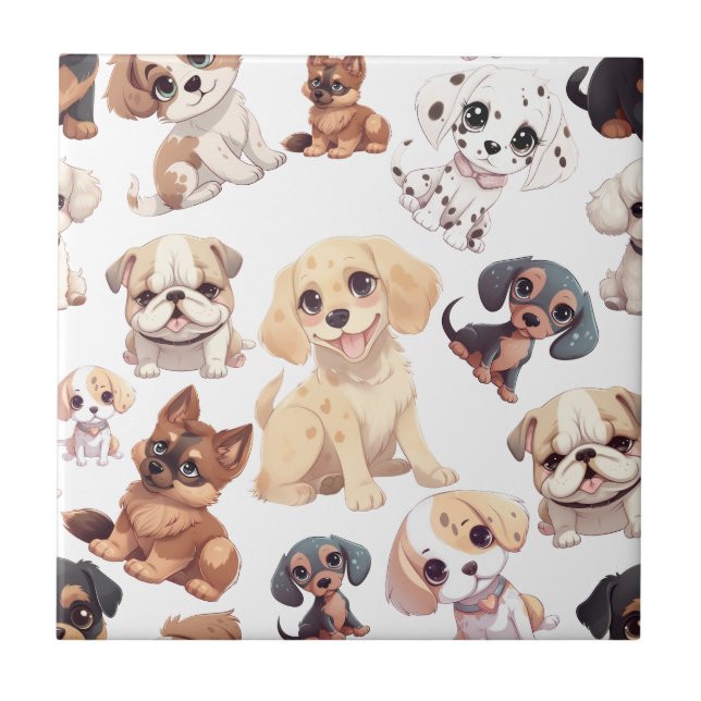 Cute Puppy Dog Tile (Front)