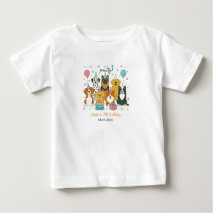 Cute Puppy Dogs Boy 5th Birthday Party Baby T-Shirt