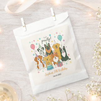 Cute Puppy Dogs Boy 5th Birthday Party Favour Bag