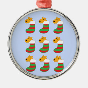 Cute Puppy Dogs in Christmas Stockings Ornament
