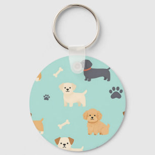 Cute Puppy Dogs Pattern Keychain