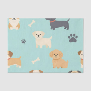 Cute Puppy Dogs Pattern Tissue Paper