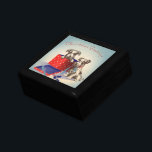 Cute Puppy Dogs, Vintage Christmas Greetings Gift Box<br><div class="desc">Vintage illustration Christmas holiday image featuring two pet terrier puppy dogs wrapped up as gifts. Christmas Greetings.</div>