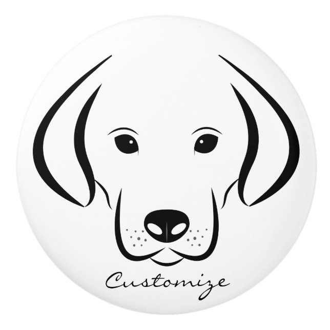 Cute Puppy Face Thunder_Cove Ceramic Knob (Front)