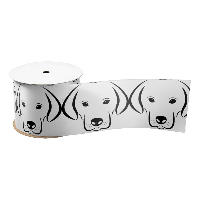Cute Puppy Face Thunder_Cove Satin Ribbon (Spool)