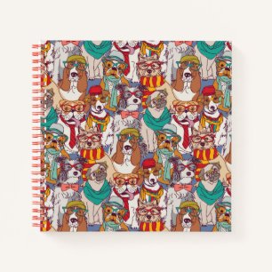 Cute Puppy Fashion Pattern Notebook
