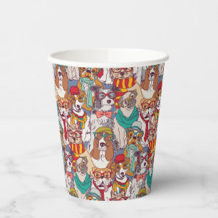 Cute Puppy Fashion Pattern Paper Cups