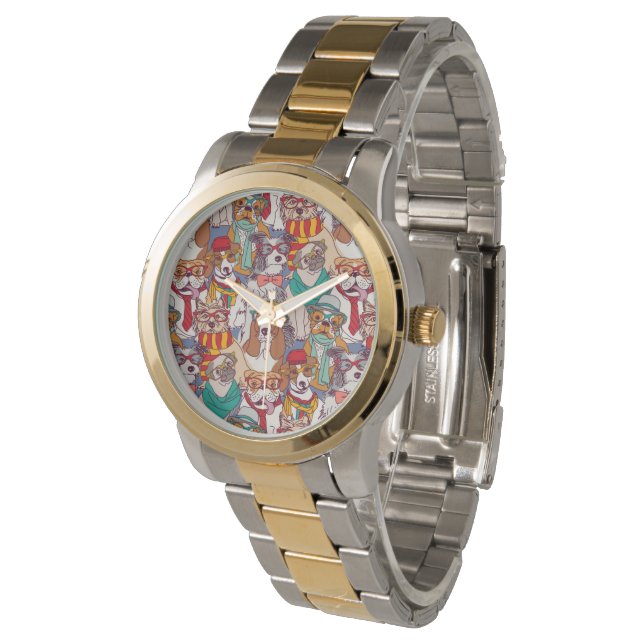 Cute Puppy Fashion Pattern Watch (Angled)