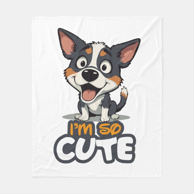 cute puppy fleece blanket (Front)