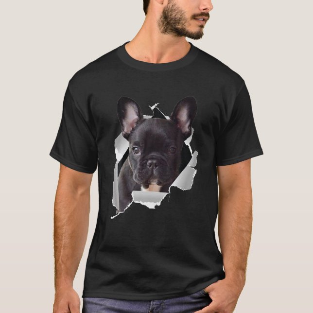 Cute Puppy French Bulldog Face Frenchie Lover T-Shirt (Front)