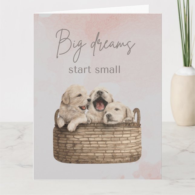 Cute Puppy Good Luck  Card (Front)