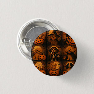 Cute Puppy Halloween Button