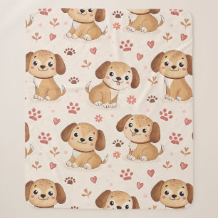 Cute Puppy Hearts Watercolor Pattern (1) Sherpa Blanket
