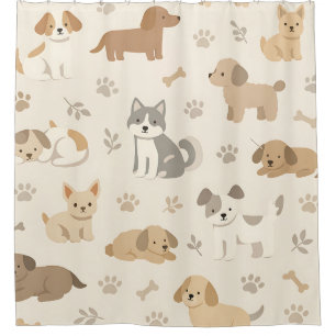 Cute Puppy Hearts Watercolor Pattern (7)