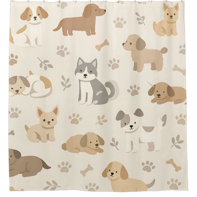 Cute Puppy Hearts Watercolor Pattern (7) (Front)