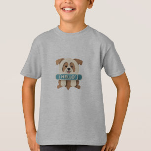 Cute Puppy “Hello” Graphic T-Shirt
