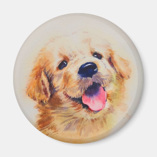 Cute puppy. His name is “happy” Magnet (Front)