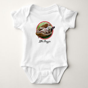 Cute Puppy in a Baseball Mitt Baby Bodysuit