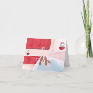 Cute Puppy in Bath Holiday Card
