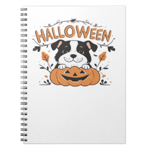 Cute Puppy in Pumpkin � Halloween Dog Illustration Notebook