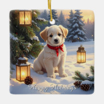 Cute Puppy in the Snow