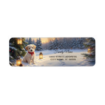 Cute Puppy in the Snow Return Address
