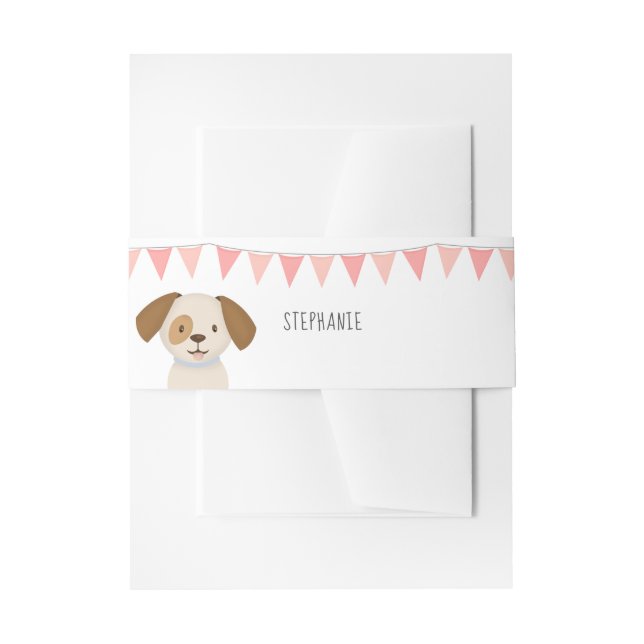 Cute Puppy Invitation Belly Band (Front Example)